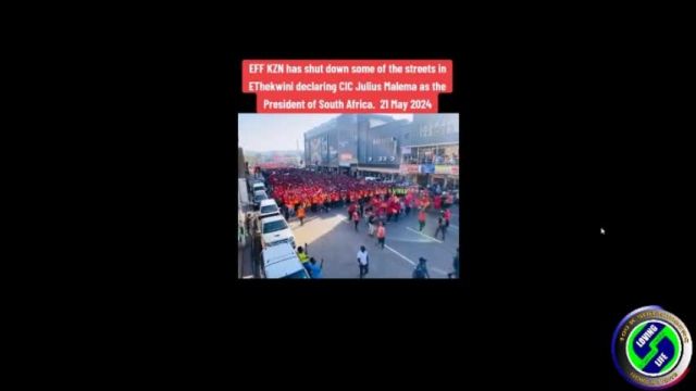 EFF rally in the streets of Durban on 21 May