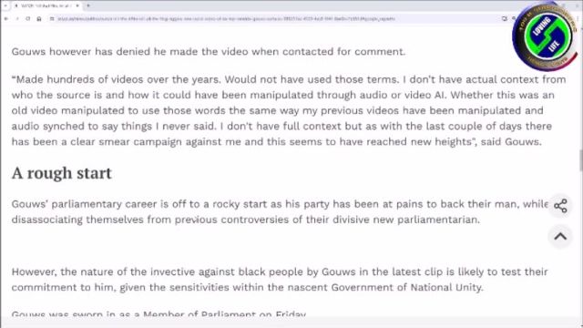 The Internet Wayback machine catches Renaldo Gouws out on blatant lying about his racist utterances