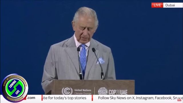King Charles III at Cop28 in Dubai pushes the one world government agenda