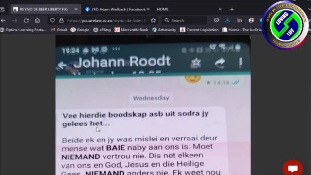 Reyno de Beer's Youtube video: Exposing the You Are Law, Ann Verster, and Johann Roodt Scammers